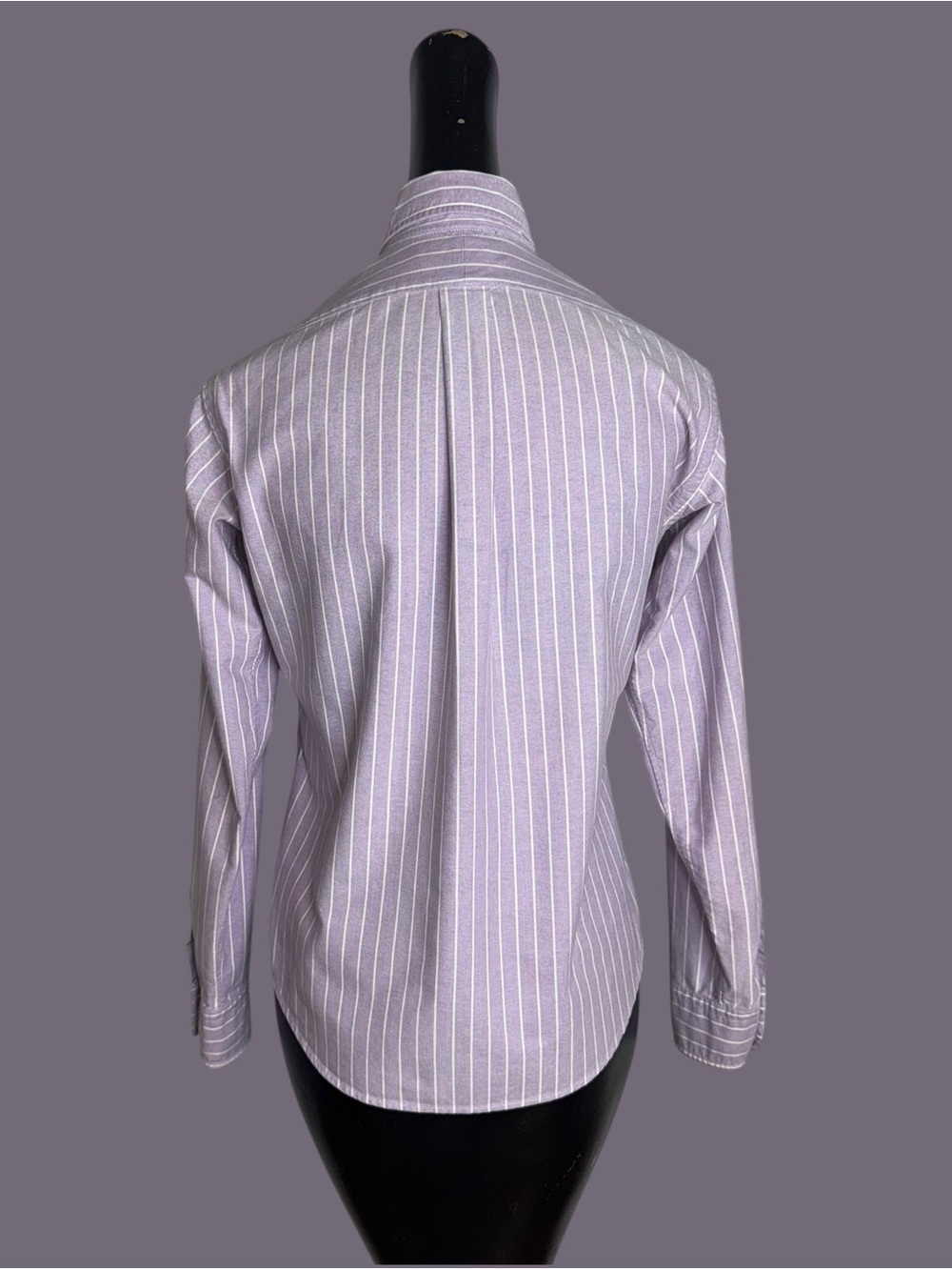 Lilac purple and white striped cotton oxford shirt by Ralph Lauren - Picture 6 of 16